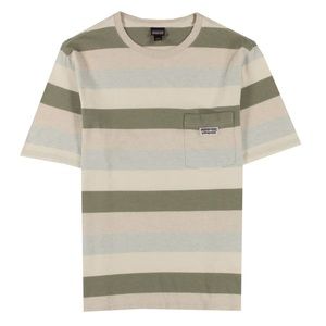 Patagonia Striped Short Sleeve Tee - Green and Cream